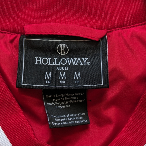 Holloway Pullover Windbreaker Jacket Mens Medium Red Vikings North Salinas Y2K - Picture 4 of 8